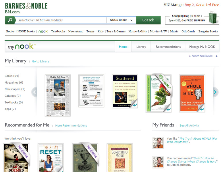 Barnes & Noble: MyNook Library - Front-end Development